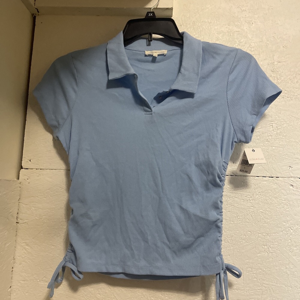 ultra flirt Junior light blue polo shirt  Large